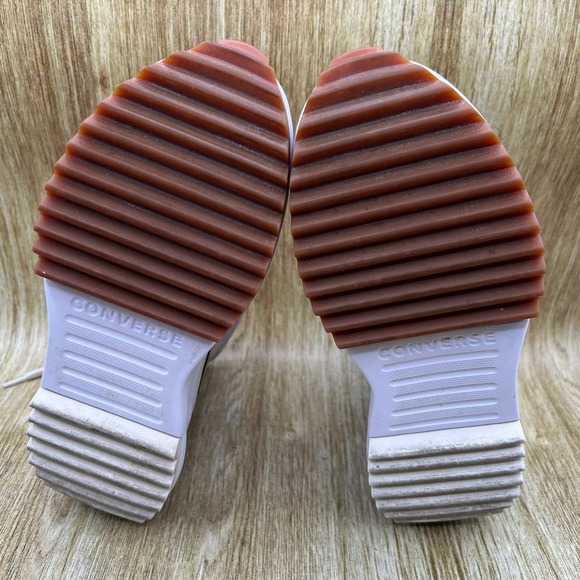 Converse Run Star Hike Hi Women's 7.5 Smoke Pink Leather Shoes Sneakers 169242C - Picture 8 of 10